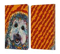 Head Case Designs Officially Licensed Mad Dog Art Gallery Lhasa Apso Dog 5 Leather Wallet Case Compatible With Kindle Paperwhite 1/2 / 3