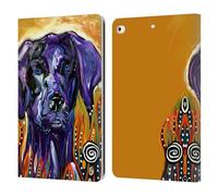 Head Case Designs Officially Licensed Mad Dog Art Gallery Old Purple Dogs Leather Wallet Case Compatible With Apple iPad 9.7 2017 / iPad 9.7 2018