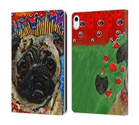 Head Case Designs Officially Licensed Mad Dog Art Gallery Pug Dogs Leather Wallet Case Compatible With Apple iPad 10.9 2022/2025