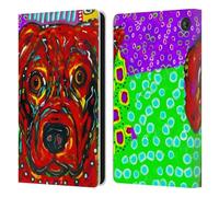Head Case Designs Officially Licensed Mad Dog Art Gallery Red Dogs 2 Leather Wallet Case Compatible With Amazon Fire 7 2022