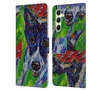 Head Case Designs Officially Licensed Mad Dog Art Gallery Staring Dog 5 Leather Wallet Case Compatible With Samsung Galaxy A54 5G