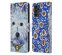Head Case Designs Officially Licensed Mad Dog Art Gallery Westie Dogs Leather Wallet Case Compatible With Samsung Galaxy A13 (2022)
