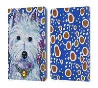 Head Case Designs Officially Licensed Mad Dog Art Gallery Westie Dogs Leather Wallet Case Compatible With Kindle Paperwhite 1/2 / 3