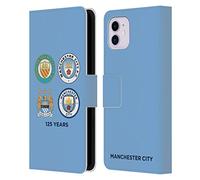 Head Case Designs Officially Licensed Manchester City Man City FC 125 Years Historic Crest Evolution Leather Wallet Case Compatible With Apple iPhone 11