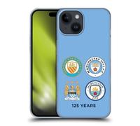 Head Case Designs Officially Licensed Manchester City Man City FC 125 Years Historic Crest Evolution Hard Back Case Compatible With Apple iPhone 15