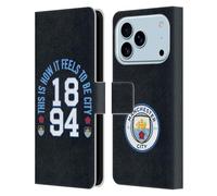 Head Case Designs Officially Licensed Manchester City Man City FC 1894 Graphics Leather Wallet Case Compatible With Apple iPhone 17 Pro