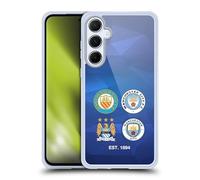 Head Case Designs Officially Licensed Manchester City Man City FC 1894 Navy Blue Geometric Historic Crest Evolution Gel Case [Military Grade Protection] Compatible With Samsung Galaxy A55 5G