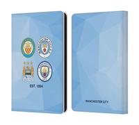 Head Case Designs Officially Licensed Manchester City Man City FC 1894 Sky Blue Geometric Historic Crest Evolution Leather Wallet Case Compatible With Amazon Kindle Paperwhite 6