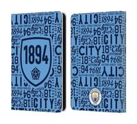 Head Case Designs Officially Licensed Manchester City Man City FC 1894 Sky Blue Patterns Leather Wallet Case Compatible With Amazon Kindle 11th Gen (2024)