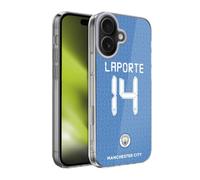 Head Case Designs Officially Licensed Manchester City Man City FC 202122 Players Home Kit Group 1 Aymeric Laporte Soft Gel Case for Apple iPhone 17