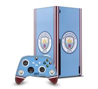 Head Case Designs Officially Licensed Manchester City Man City FC 2022/23 Home Kit Logo Art Game Console Wrap and Game Controller Skin Bundle Compatible With Xbox Series X