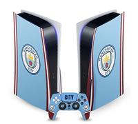Head Case Designs Officially Licensed Manchester City Man City FC 2022/23 Home Kit Logo Art Vinyl Faceplate Gaming Skin Decal Compatible With Sony PlayStation 5 PS5 Disc Console & DualSense Controller