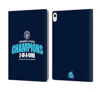 Head Case Designs Officially Licensed Manchester City Man City FC 3 In A Row 2023 Champions Leather Wallet Case Compatible With Apple iPad Air 13 2024/2025