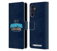 Head Case Designs Officially Licensed Manchester City Man City FC 4 In A Row Dark 2024 Premier League Champions Leather Wallet Case Compatible With Samsung Galaxy A13 5G (2021)