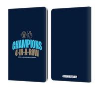 Head Case Designs Officially Licensed Manchester City Man City FC 4 In A Row Dark 2024 Premier League Champions Leather Wallet Case Compatible With Kindle Paperwhite 1/2 / 3