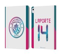 Head Case Designs Officially Licensed Manchester City Man City FC Aymeric Laporte 2021/22 Players Away Kit Group 1 Leather Wallet Case Compatible With Apple iPad Air 13 2024/2025
