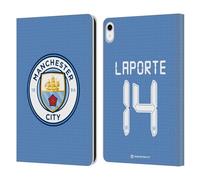 Head Case Designs Officially Licensed Manchester City Man City FC Aymeric Laporte 2021/22 Players Home Kit Group 1 Leather Wallet Case Compatible With Apple iPad 10.9 2022/2025
