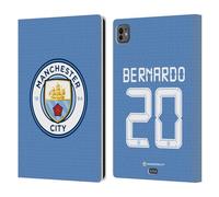 Head Case Designs Officially Licensed Manchester City Man City FC Bernardo Silva 2021/22 Players Home Kit Group 1 Leather Wallet Case Compatible With Apple iPad Pro 11 M4 2024