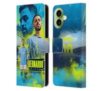 Head Case Designs Officially Licensed Manchester City Man City FC Bernardo Silva 2024/25 First Team Leather Wallet Case Compatible With Apple iPhone 17