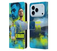 Head Case Designs Officially Licensed Manchester City Man City FC Bernardo Silva 2024/25 First Team Leather Wallet Case Compatible With Apple iPhone 17 Pro