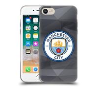 Head Case Designs Officially Licensed Manchester City Man City FC Black Full Colour Badge Geometric Gel Case [Military Grade Protection] Compatible With Apple iPhone 7/8 / SE 2020 & 2022