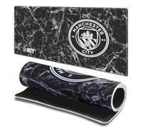 Head Case Designs Officially Licensed Manchester City Man City FC Black Marble Crest Logo 23.62 x 11.81 x 0.12 inches (600 x 300 mm) - L Gaming Office Desk PC Keyboard Mouse Mat Pad