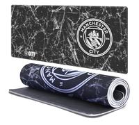 Head Case Designs Officially Licensed Manchester City Man City FC Black Marble Crest Logo 37.4 x 15.75 x 0.16 inches (900 x 400 mm) - XL Gaming Office Desk PC Keyboard Mouse Mat Pad