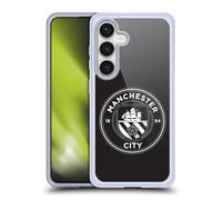 Head Case Designs Officially Licensed Manchester City Man City FC Black White Mono Badge Gel Case [Military Grade Protection] Compatible With Samsung Galaxy S24 5G