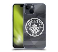 Head Case Designs Officially Licensed Manchester City Man City FC Black White Mono Badge Geometric Hard Back Case Compatible With Apple iPhone 15