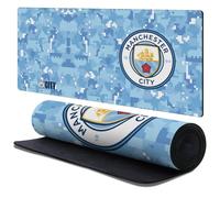 Head Case Designs Officially Licensed Manchester City Man City FC Blue Digital Camou Crest Logo 37.4 x 15.75 x 0.16 inches (900 x 400 mm) - XL Gaming Office Desk PC Keyboard Mouse Mat Pad