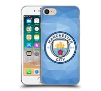 Head Case Designs Officially Licensed Manchester City Man City FC Blue Full Colour Badge Geometric Soft Gel Case Compatible With Apple iPhone 7/8 / SE 2020 & 2022