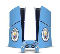 Head Case Designs Officially Licensed Manchester City Man City FC Blue Full Colour Badge Vinyl Gaming Skin Decal Compatible With PlayStation 5 PS5 Slim Digital Edition Console & DualSense Controller