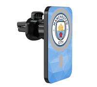 Head Case Designs Officially Licensed Manchester City Man City FC Blue Full Colour Logo Icon Magnetic Car Mount with Wireless Charger Compatible with MagSafe iPhone and Android Qi Devices (Black)