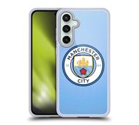 Head Case Designs Officially Licensed Manchester City Man City FC Blue Mosaic Full Colour Badge Pixels Gel Case [Military Grade] Compatible with Samsung Galaxy S23 FE 5G and Compatible with MagSafe