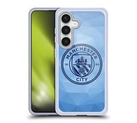 Head Case Designs Officially Licensed Manchester City Man City FC Blue Obsidian Mono Badge Geometric Gel Case [Military Grade Protection] Compatible With Samsung Galaxy S24 5G