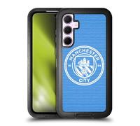 Head Case Designs Officially Licensed Manchester City Man City FC Blue Tile White Mono Badge Pixels Ultra-Armoured Shockproof Case [Military Grade Protection] Compatible With Samsung Galaxy A35 5G