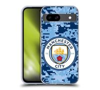 Head Case Designs Officially Licensed Manchester City Man City FC Brick Bluemoon Digital Camouflage Gel Case [Military Grade Protection] Compatible with Google Pixel 8a and Compatible with MagSafe