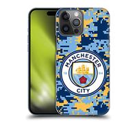 Head Case Designs Officially Licensed Manchester City Man City FC Brick Club Digital Camouflage Hard Back Case Compatible With Apple iPhone 14 Pro Max