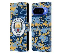 Head Case Designs Officially Licensed Manchester City Man City FC Brick Club Digital Camouflage Leather Wallet Case Compatible With Google Pixel 10