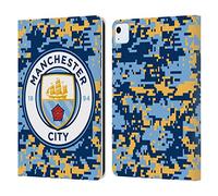 Head Case Designs Officially Licensed Manchester City Man City FC Brick Club Digital Camouflage Leather Wallet Case Compatible With Apple iPad Air 11 2020/2022/2024/2025