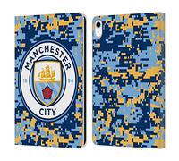 Head Case Designs Officially Licensed Manchester City Man City FC Brick Club Digital Camouflage Leather Wallet Case Compatible With Apple iPad 10.9 2022/2025