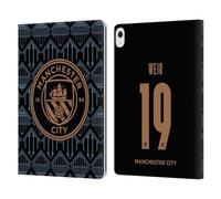 Head Case Designs Officially Licensed Manchester City Man City FC Caroline Weir 2020/21 Women's Away Kit Group 1 Leather Wallet Case Compatible With Apple iPad Air 13 2024/2025