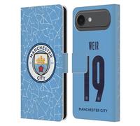 Head Case Designs Officially Licensed Manchester City Man City FC Caroline Weir 2020/21 Women's Home Kit Group 1 Leather Wallet Case Compatible With Apple iPhone 17 Air