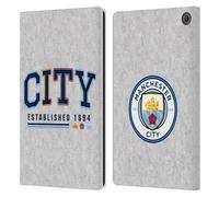 Head Case Designs Officially Licensed Manchester City Man City FC City Established 1894 Graphics Leather Wallet Case Compatible With Amazon Fire Max 11 2023