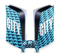 Head Case Designs Officially Licensed Manchester City Man City FC City Pattern Logo Art Vinyl Faceplate Gaming Skin Decal Compatible With Sony PlayStation 5 PS5 Disc Console & DualSense Controller
