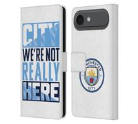 Head Case Designs Officially Licensed Manchester City Man City FC City We're Not Really Here Graphics Leather Wallet Case Compatible With Apple iPhone 17 Air