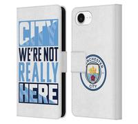 Head Case Designs Officially Licensed Manchester City Man City FC City We're Not Really Here Graphics Leather Wallet Case Compatible With Apple iPhone 16e
