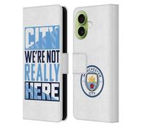 Head Case Designs Officially Licensed Manchester City Man City FC City We're Not Really Here Graphics Leather Wallet Case Compatible With Apple iPhone 17