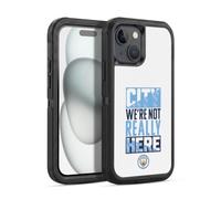 Head Case Designs Officially Licensed Manchester City Man City FC City We're Not Really Here Graphics Ultra-Armoured Shockproof Case [Military Grade Protection] Compatible With Apple iPhone 15
