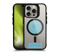 Head Case Designs Officially Licensed Manchester City Man City FC Cityzens Logo Icon Black Shockproof Bumper Case [Military Grade Protection] Compatible with and Compatible with MagSafe Apple iPhone